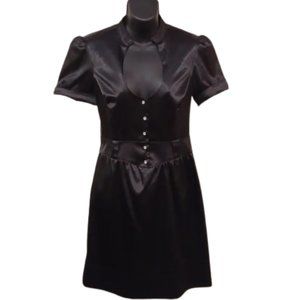 Guess Black Satin Short Sleeve Cocktail Dress- Sz. 5/Sm